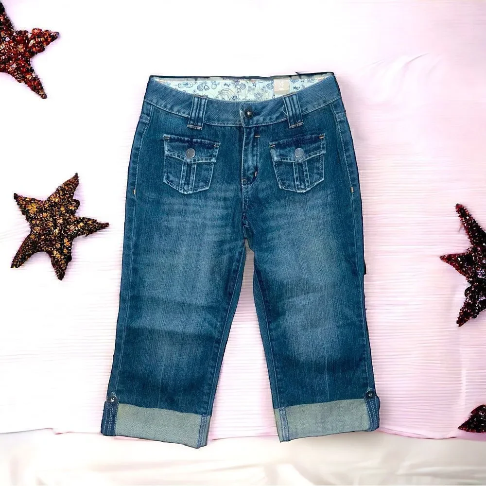 Limited Too l Girls Capri l Simply Low l Flap Pocket Design l Rolled Hem l NWT